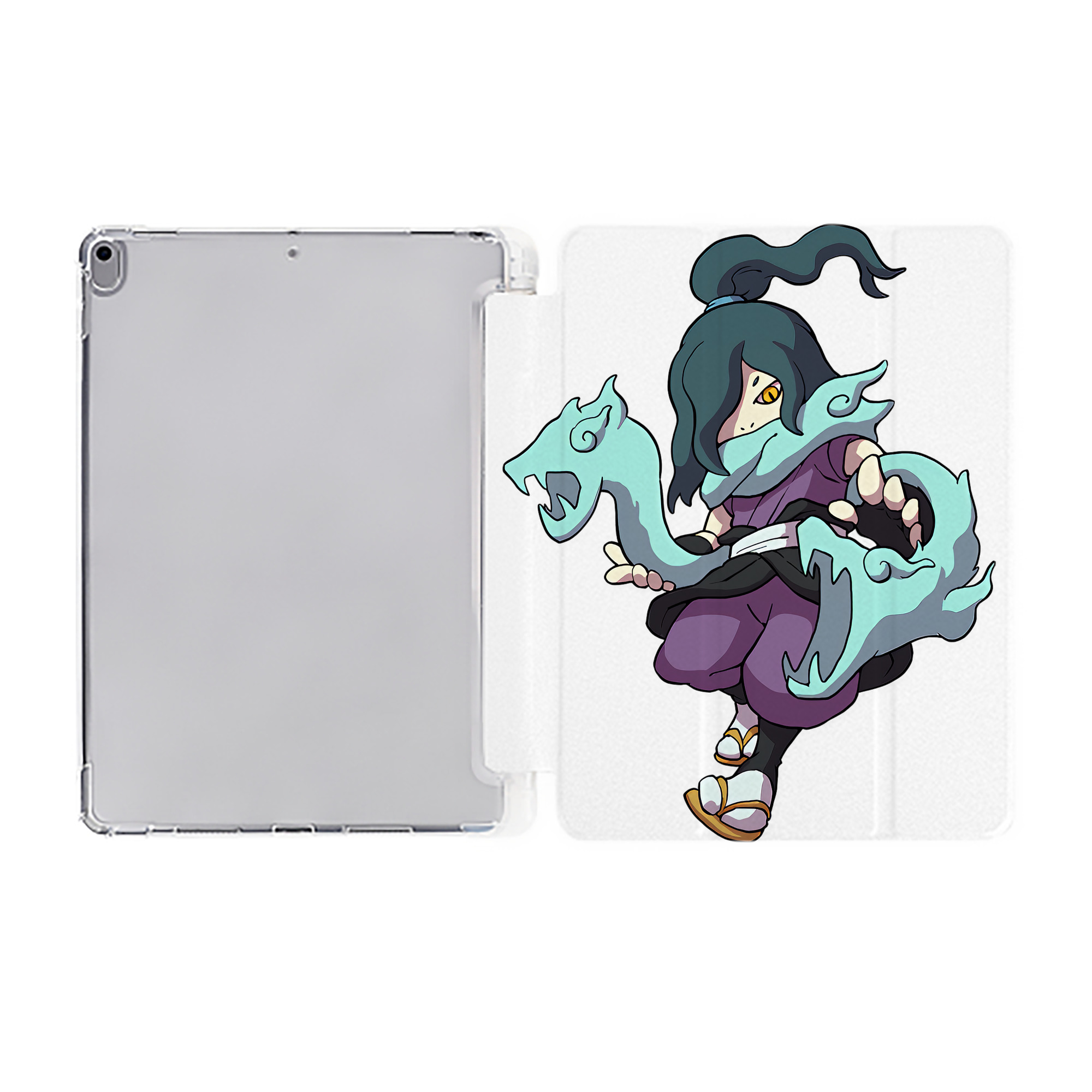 （画像用） 妖怪ウォッチ Yo-kai Watch IPad ケース ペン収納付き 三つ折りスタンド PUレザー×シリコン 対応機種9.5/10.5/10.9インチ
